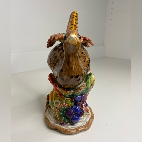 EUC Vtg Fitz & Floyd Autumn Bounty Pair of Figural Pheasant Candlesticks - Picture 13 of 16